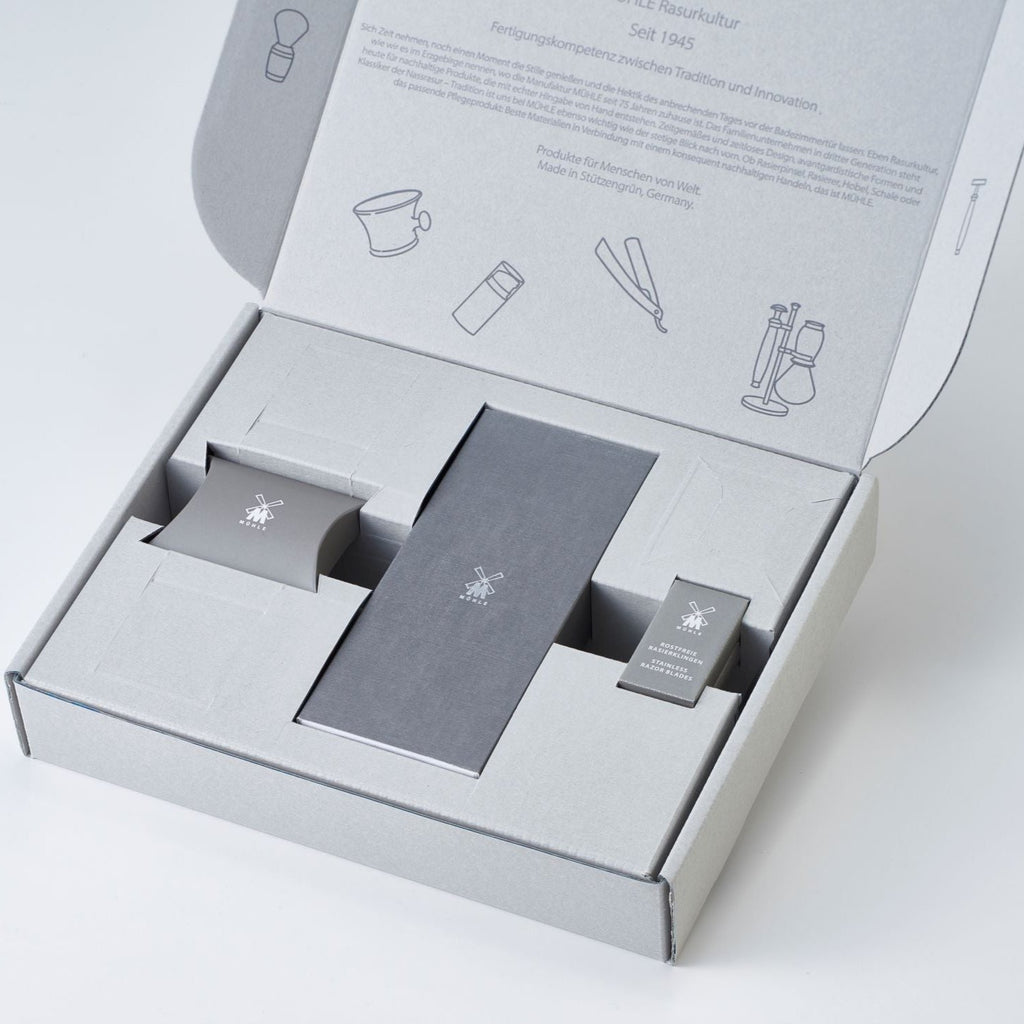 ミューレ ギフトボックスセット(TRADITIONAL/R89両刃カミソリ & 両刃替刃20枚 & ブレードガード 3点セット)-2