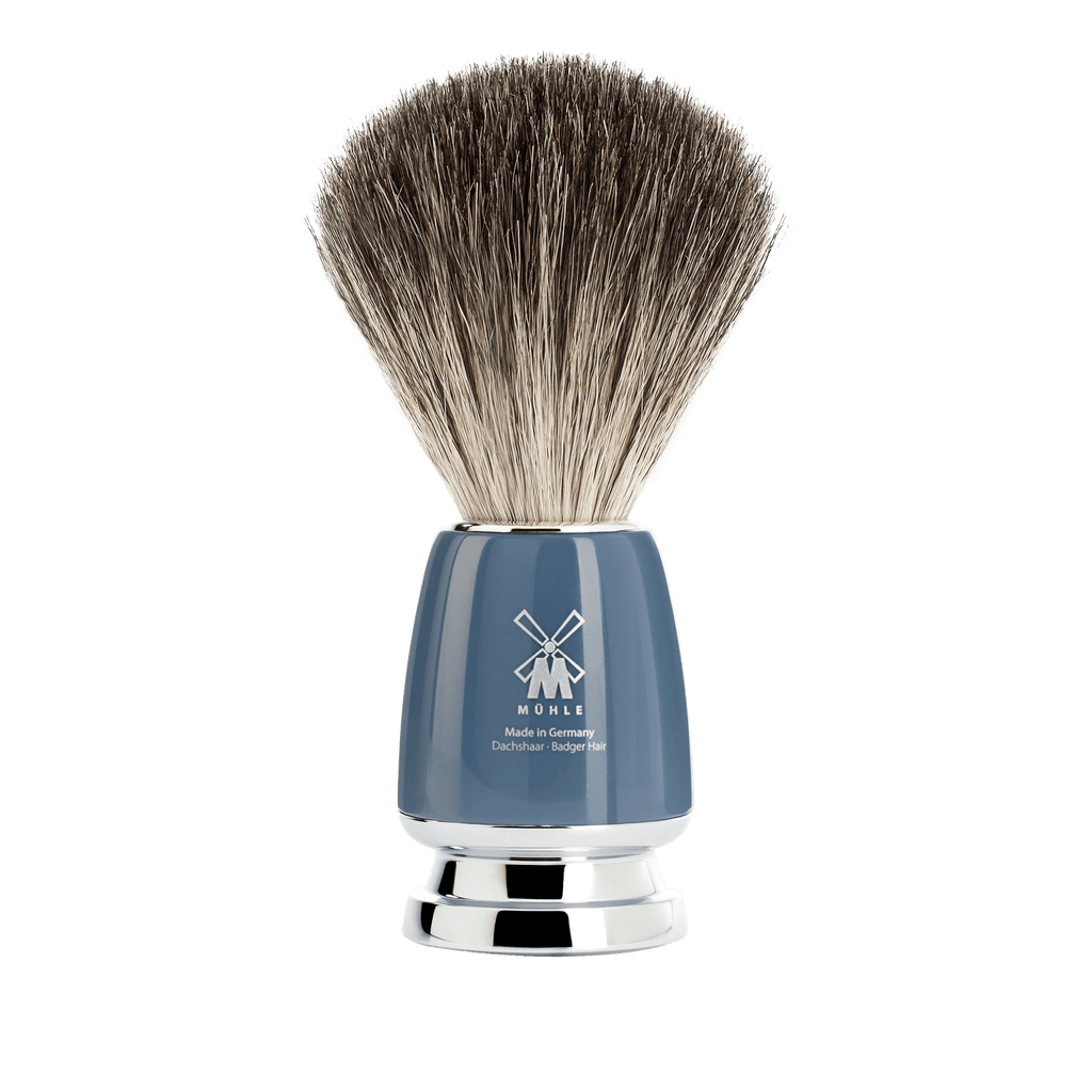 ミューレ RYTMO シェービングブラシ/ブラックファイバー/ぺトロールブルーレジン (21M228)-1