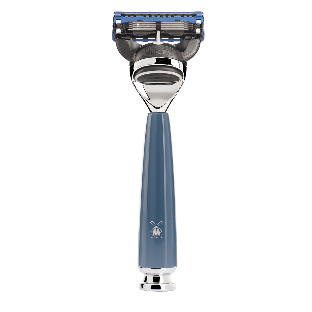 ミューレ RYTMO シェービングセット(Fusion) シェーンビングカップ付き/ペトロールブルーレジン/ブラックファイバー/替刃:Fusion (S21M228SF)-3