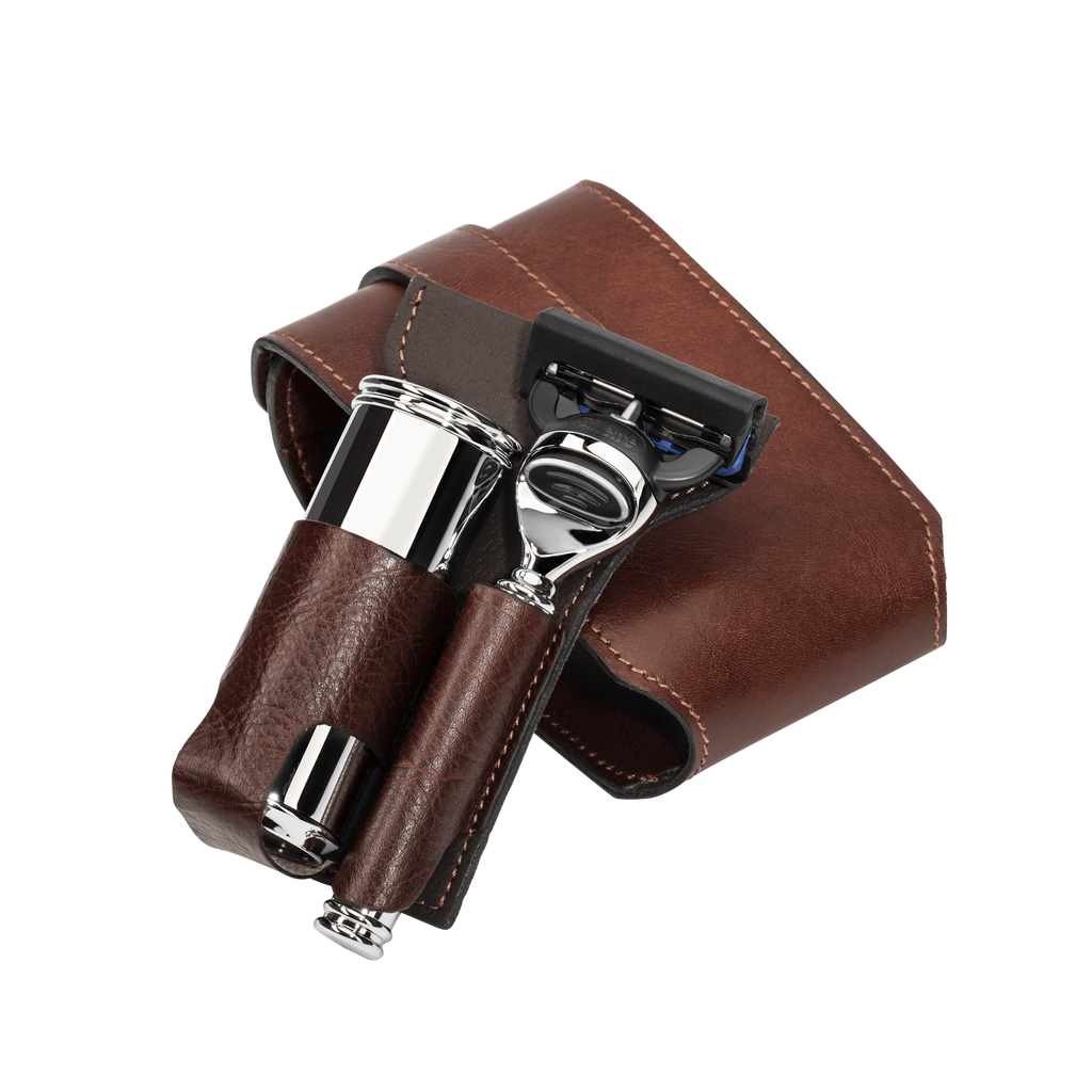 ミューレ トラベルシェービングキット(ブラウン)/Fusion対応 イタリアンレザーケース (RT2F)-5