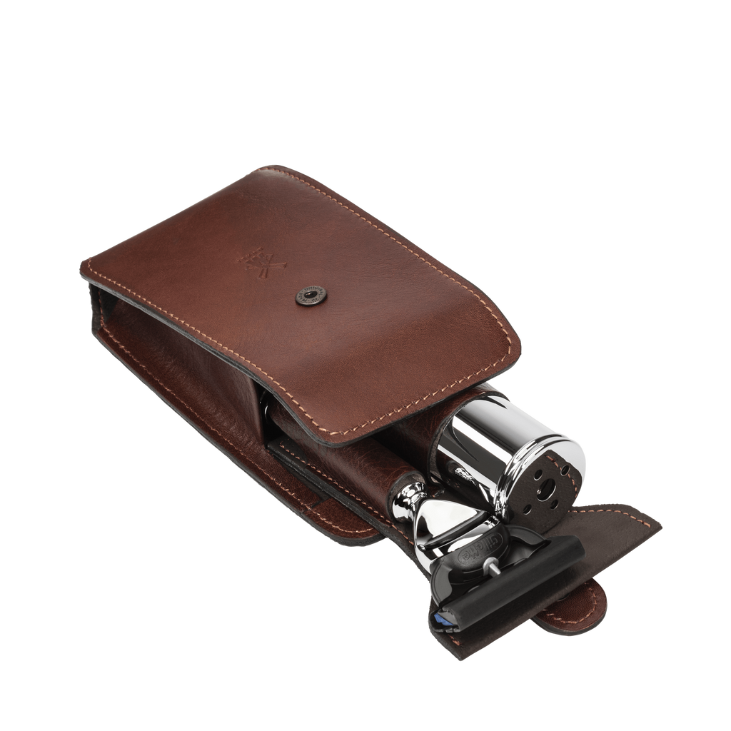 ミューレ トラベルシェービングキット(ブラウン)/Fusion対応 イタリアンレザーケース (RT2F)-6