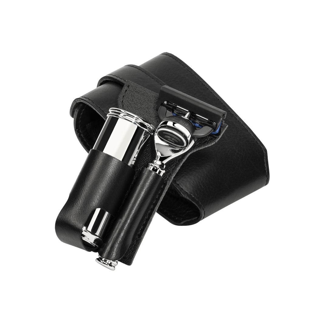 ミューレ トラベルシェービングキット(ブラック)/Fusion対応 イタリアンレザーケース (RT3F)-2