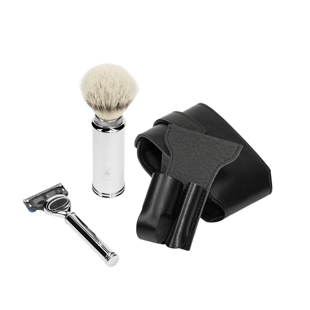 ミューレ トラベルシェービングキット(ブラック)/Fusion対応 イタリアンレザーケース (RT3F)-4