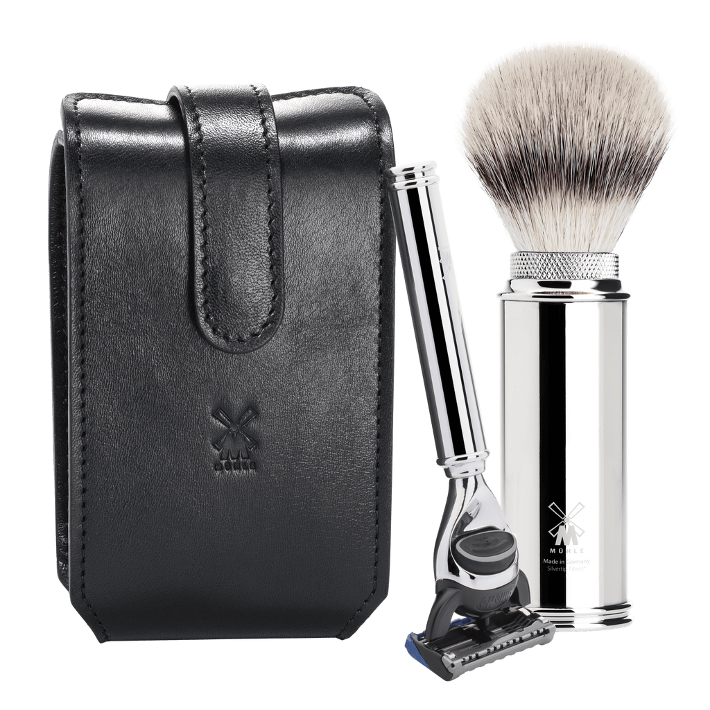 ミューレ トラベルシェービングキット(ブラック)/Fusion対応 イタリアンレザーケース (RT3F)-1
