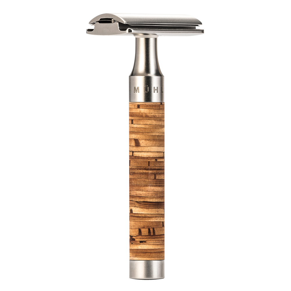 ミューレ ROCCA 両刃カミソリ/クローズドコム/ステンレススチール/ハンドル素材:バーチバーク(R95)-1