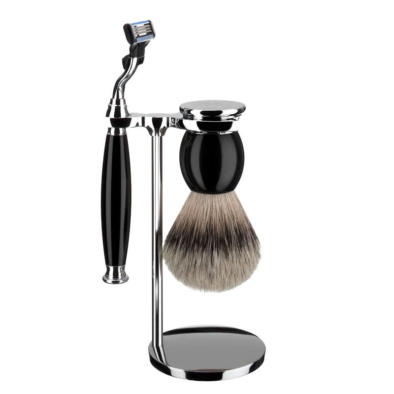 ミューレ SOPHIST シェービングセット/ブラックレジン/シルバーチップバジャー/替刃:Mach3 (S93K44M3)-1