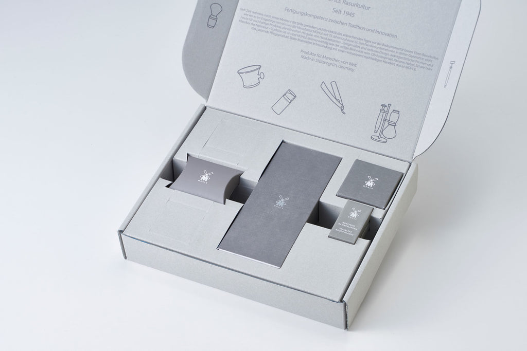 ミューレ ギフトボックスセット（TRADITIONAL／R89両刃カミソリ ＆ スタンド & 両刃替刃20枚 ＆ ブレードガード 4点セット）-2